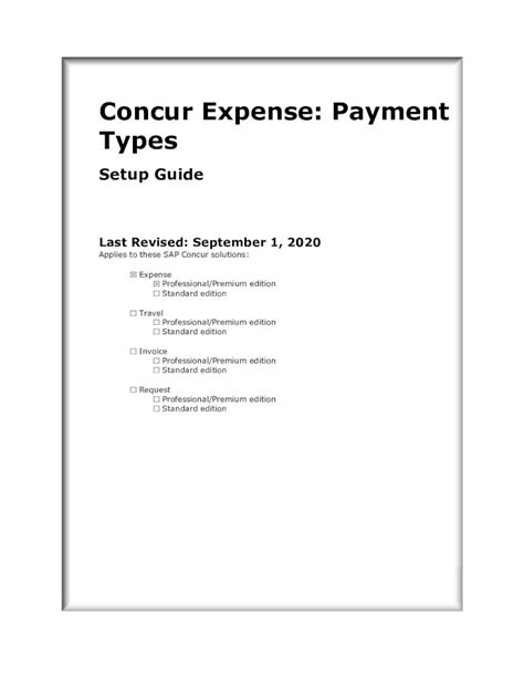 Expense: Payment Types Setup Guide .